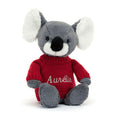 Bashful Koala with Personalized Red Jumper