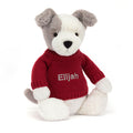 Bashful Terrier with Personalized Red Jumper