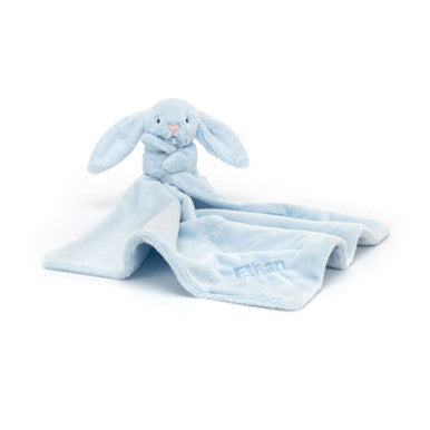 Personalized Bashful Blue Bunny Soother